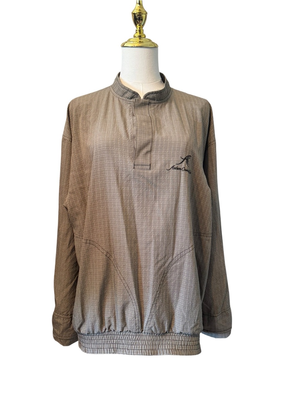 Vintage Zero Restriction Golf Windbreaker Pullover Anthem CC Brown Beige M